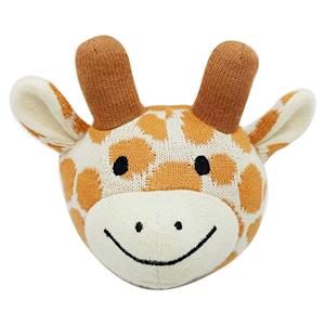 Knitted Ball with Bell - Giraffe