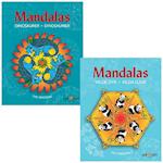 Mandalas malebøger - Vilde Dyr & Dinosaurer - 2 stk.