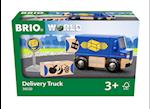 BRIO World 36020 Zustell-Fahrzeug - Blauer Liefer-LKW mit zwei magnetischen Holzcontainern - Empfohlen für Kinder ab 3 Jahren und kompatibel mit den Schienen der BRIO World