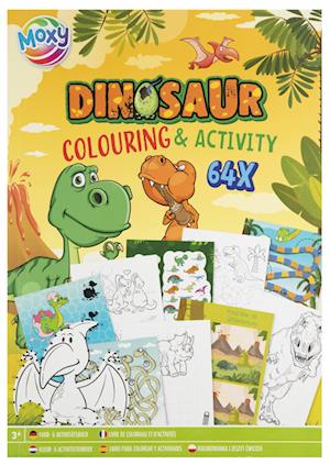 Male- og aktivitetsbog - Dinosaur, A4, 64 sider