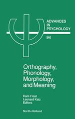 Orthography, Phonology, Morphology and Meaning