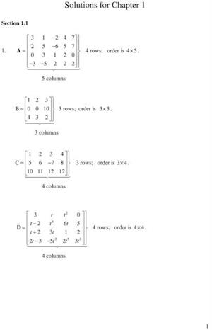 Student Solutions Manual, Matrix Methods