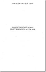 Violence Against Women Reuathorization ACT, Public Law 113-4