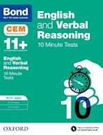 Bond 11+: English & Verbal Reasoning: CEM 10 Minute Tests: Ready for the 2024 exam
