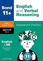 11+: Bond 11+ CEM English & Verbal Reasoning Assessment Papers 9-10 Years