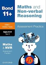 Bond 11+: Bond 11+ CEM Maths & Non-verbal Reasoning Assessment Papers 8-9 Years