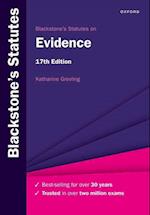 Blackstone's Statutes on Evidence 2022-2023