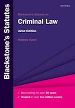 Blackstone's Statutes on Criminal Law