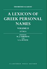 A Lexicon of Greek Personal Names: Volume II: Attica