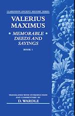 Valerius Maximus' Memorable Deeds and Sayings Book 1