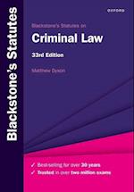 Blackstone's Statutes on Criminal Law 33e