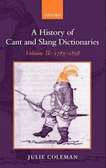 A History of Cant and Slang Dictionaries