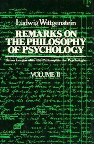 Remarks on the Philosophy of Psychology V 2 (Cloth)