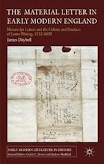 The Material Letter in Early Modern England