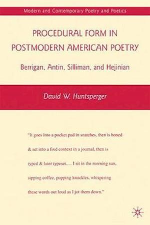 Procedural Form in Postmodern American Poetry