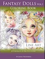 Fantasy Dolls Vol.1 Coloring Book Line Art