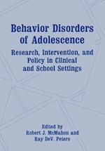 Behaviour Disorders of Adolescence