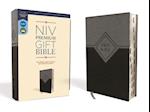 Niv, Premium Gift Bible, Leathersoft, Black/Gray, Red Letter Edition, Indexed, Comfort Print