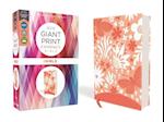 Niv, Giant Print Compact Bible for Girls, Leathersoft, Coral, Red Letter Edition, Comfort Print