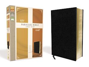 KJV, Amplified, Parallel Bible, Large Print, Bonded Leather, Black, Red Letter Edition