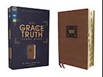 Niv, the Grace and Truth Study Bible, Leathersoft, Brown, Red Letter, Thumb Indexed, Comfort Print