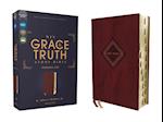 Niv, the Grace and Truth Study Bible, Personal Size, Leathersoft, Burgundy, Red Letter, Thumb Indexed, Comfort Print