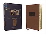 Niv, the Grace and Truth Study Bible, Large Print, Leathersoft, Brown, Red Letter, Thumb Indexed, Comfort Print