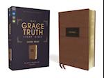 Niv, the Grace and Truth Study Bible, Large Print, Leathersoft, Brown, Red Letter, Comfort Print