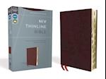 NIV, Thinline Bible, Bonded Leather, Burgundy, Indexed, Red Letter Edition