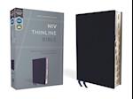 NIV, Thinline Bible, Bonded Leather, Navy, Indexed, Red Letter Edition