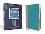 NIV Study Bible, Fully Revised Edition, Leathersoft, Teal/Gray, Red Letter, Thumb Indexed, Comfort Print