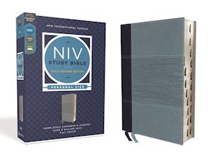 NIV Study Bible, Fully Revised Edition, Personal Size, Leathersoft, Navy/Blue, Red Letter, Thumb Indexed, Comfort Print