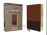 NIV, Reference Bible, Giant Print, Imitation Leather, Brown, Red Letter Edition, Comfort Print