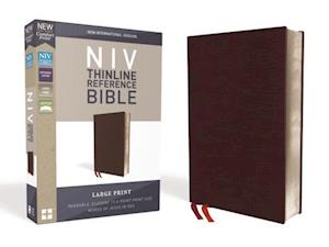 NIV, Thinline Reference Bible, Large Print, Bonded Leather, Burgundy, Red Letter Edition, Comfort Print