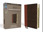 NIV, Personal Size Reference Bible, Large Print, Imitation Leather, Brown, Indexed, Red Letter Edition, Comfort Print