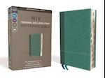 NIV, Personal Size Reference Bible, Large Print, Imitation Leather, Blue, Indexed, Red Letter Edition, Comfort Print