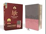 Niv, Life Application Study Bible, Third Edition, Large Print, Leathersoft, Gray/Pink, Red Letter Edition