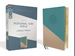 Niv, Personal Size Bible, Large Print, Leathersoft, Teal/Gold, Red Letter Edition, Comfort Print