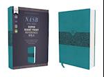 NASB, Super Giant Print Reference Bible, Leathersoft, Teal, Red Letter, 1995 Text, Comfort Print