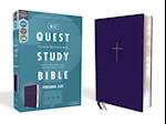 Niv, Quest Study Bible, Personal Size, Leathersoft, Blue, Comfort Print