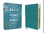 Niv, Quest Study Bible, Personal Size, Leathersoft, Teal, Thumb Indexed, Comfort Print