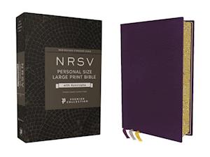 Nrsv, Personal Size Large Print Bible with Apocrypha, Premium Goatskin Leather, Purple, Premier Collection, Printed Page Edges, Comfort Print