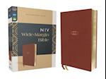 Niv, Wide Margin Bible, Leathersoft, Brown, Red Letter, Comfort Print