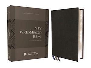 Niv, Wide Margin Bible, Premium Goatskin Leather, Black, Premier Collection, Red Letter, Art Gilded Edges, Comfort Print