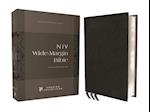 Niv, Wide Margin Bible, Premium Goatskin Leather, Black, Premier Collection, Red Letter, Art Gilded Edges, Comfort Print