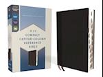 Niv, Compact Center-Column Reference Bible, Leathersoft, Black, Red Letter, Thumb Indexed, Comfort Print