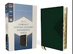 Niv, Compact Center-Column Reference Bible, Leathersoft, Green, Red Letter, Thumb Indexed. Comfort Print