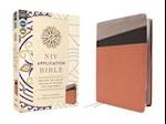 NIV Application Bible, Leathersoft, Coral/Gray, Red Letter, Comfort Print