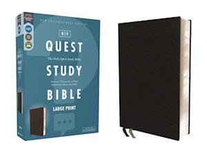 Niv, Quest Study Bible, Large Print, Bonded Leather, Black, Comfort Print