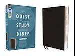 Niv, Quest Study Bible, Large Print, Bonded Leather, Black, Comfort Print